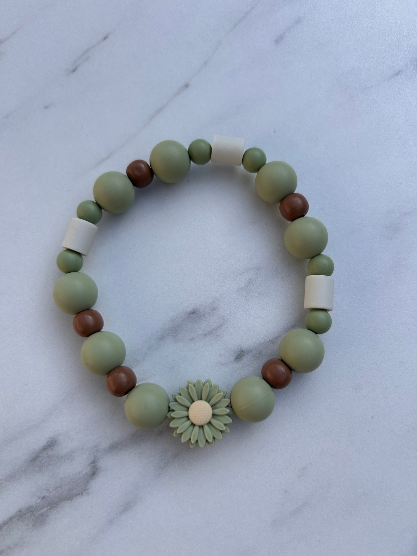Pastel groen/bruin anti-tekenhalsband