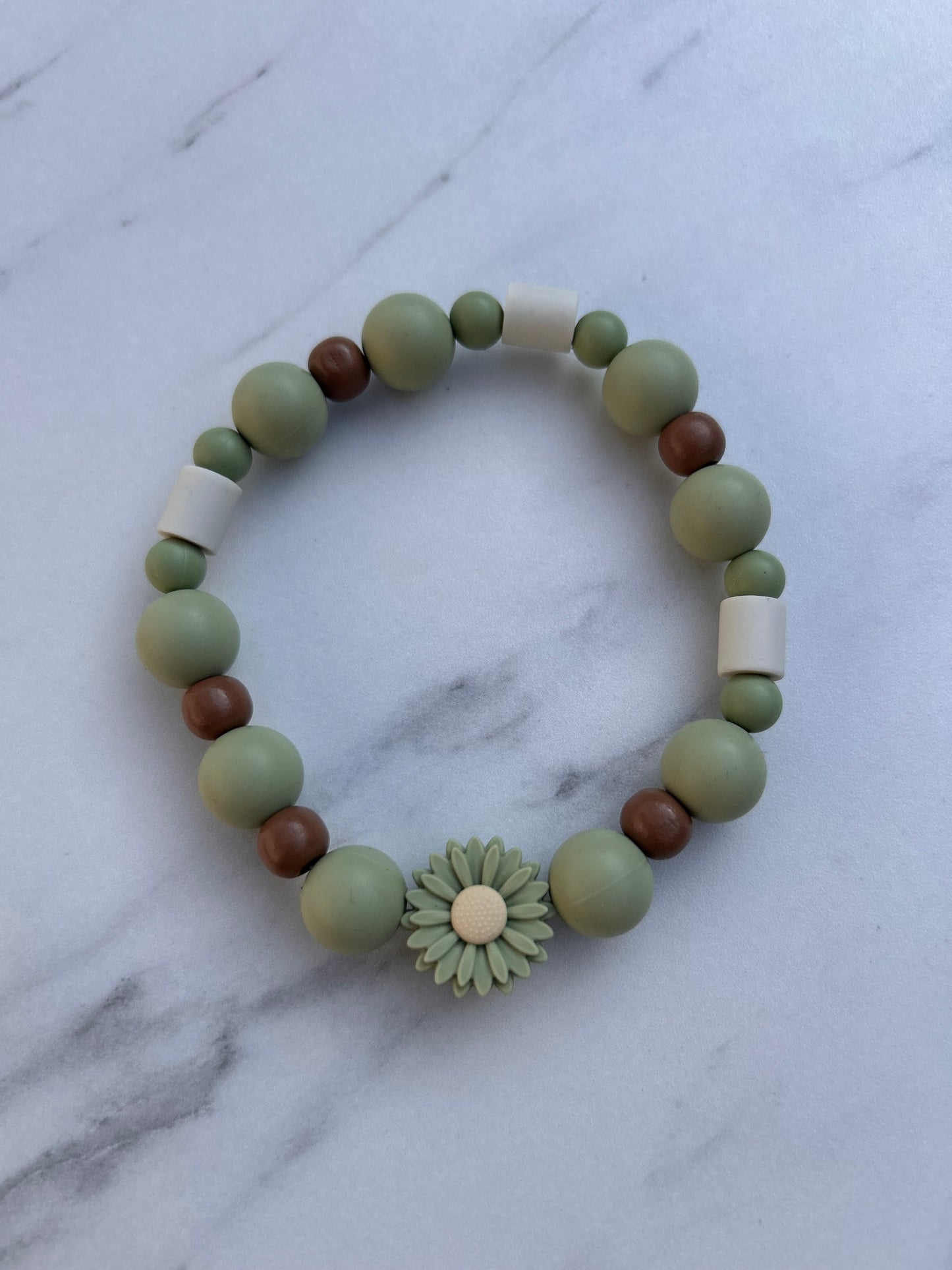 Pastel groen/bruin anti-tekenhalsband