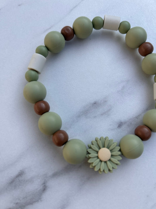 Pastel groen/bruin anti-tekenhalsband