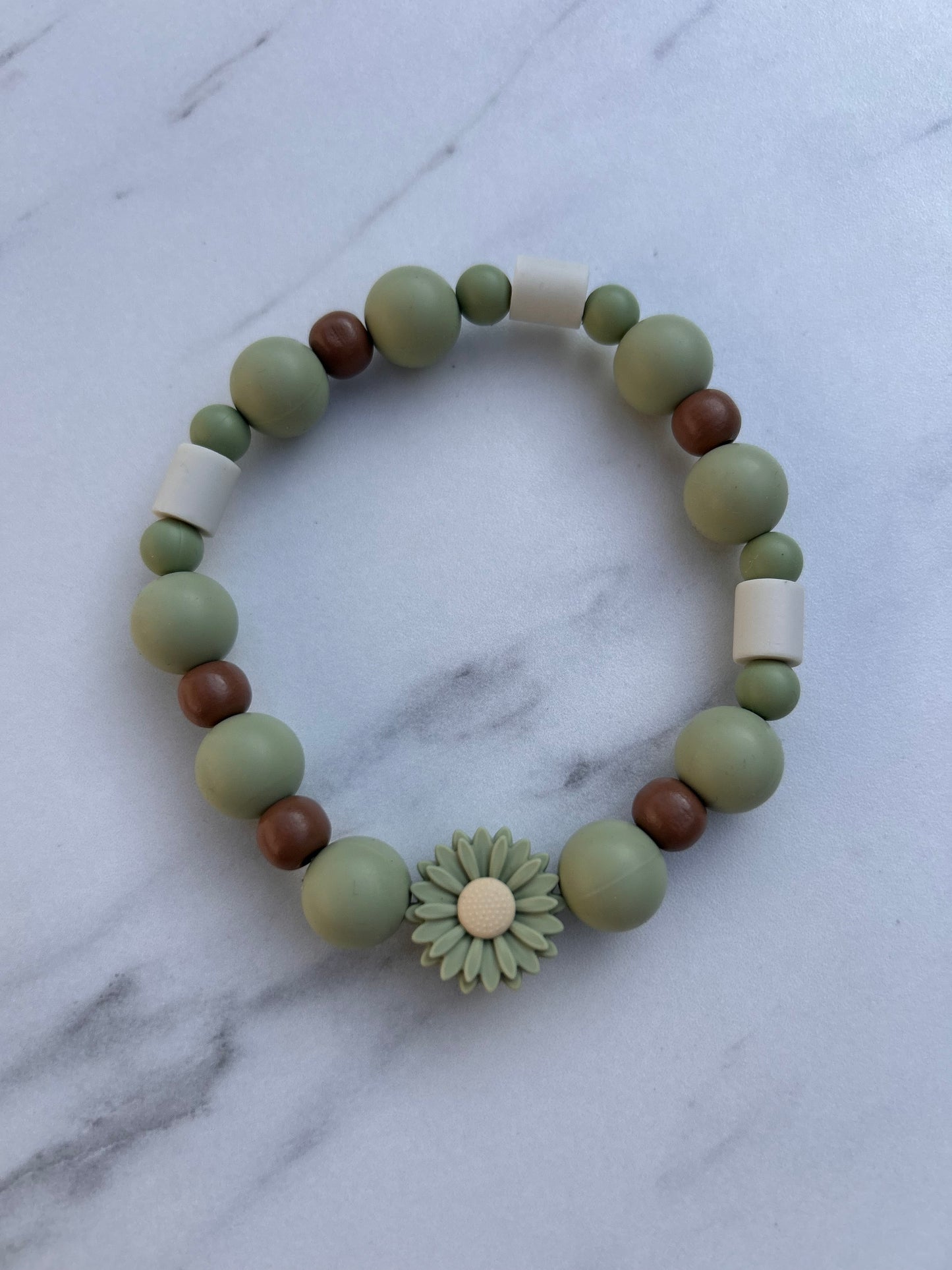 Pastel groen/bruin anti-tekenhalsband