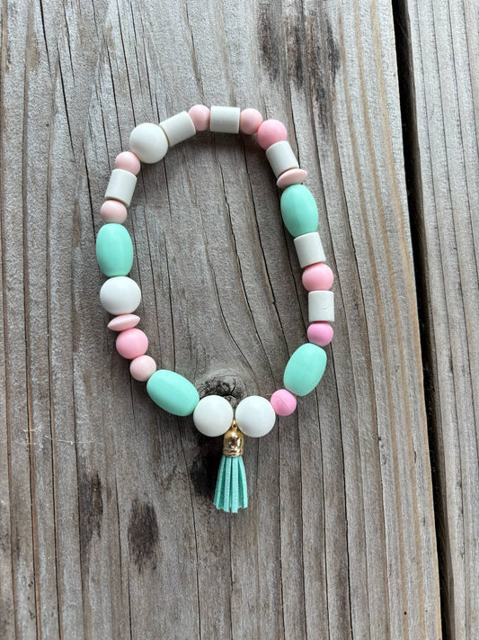 Roze/turquoise anti-tekenhalsband